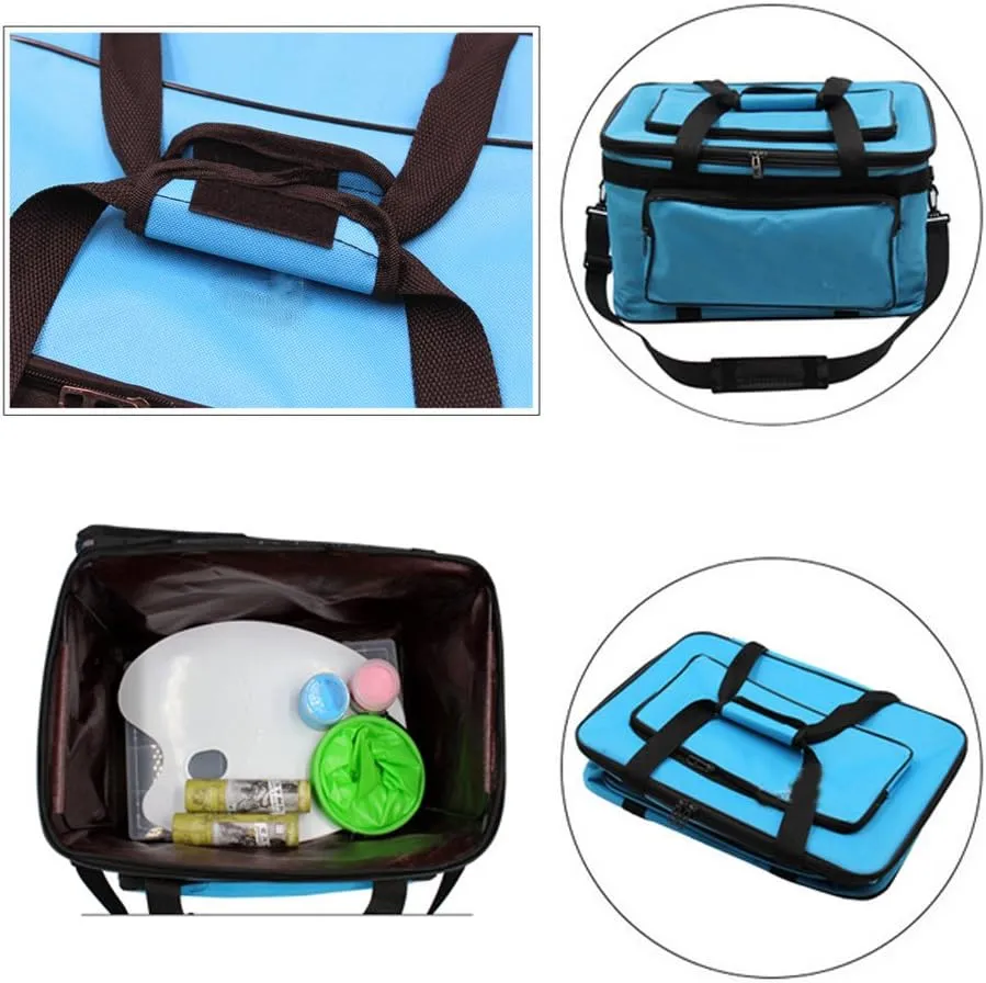 Waterproof Art/Craft Supplies Storage Tote Bag Artist Travel Portfolio Carrying Bag Case Painting Box Large Messenger Bag for Painting Brushes Pencils Palette Paints Sketchbook