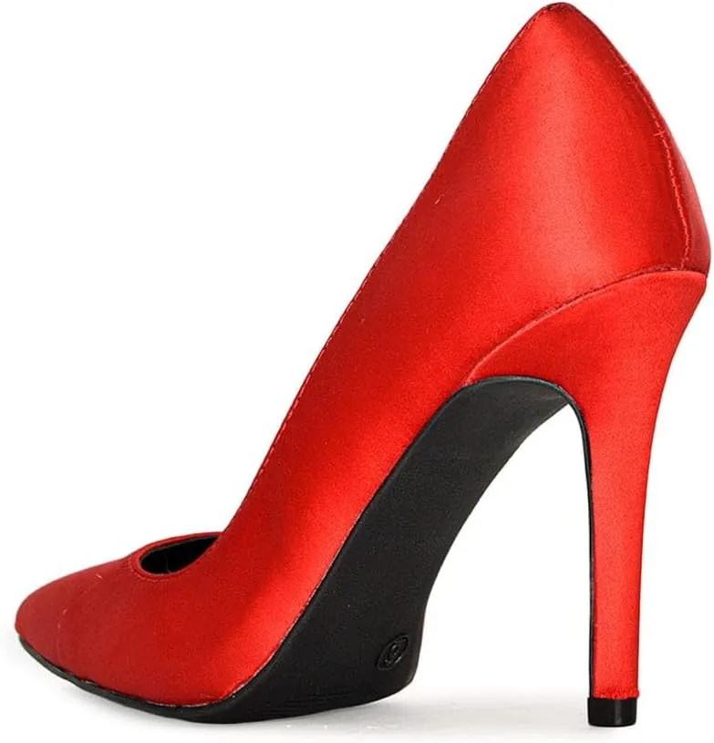 Wild Diva Trina-01 Womens Pointy Toe Dress High Stiletto Heel Pumps, Black
