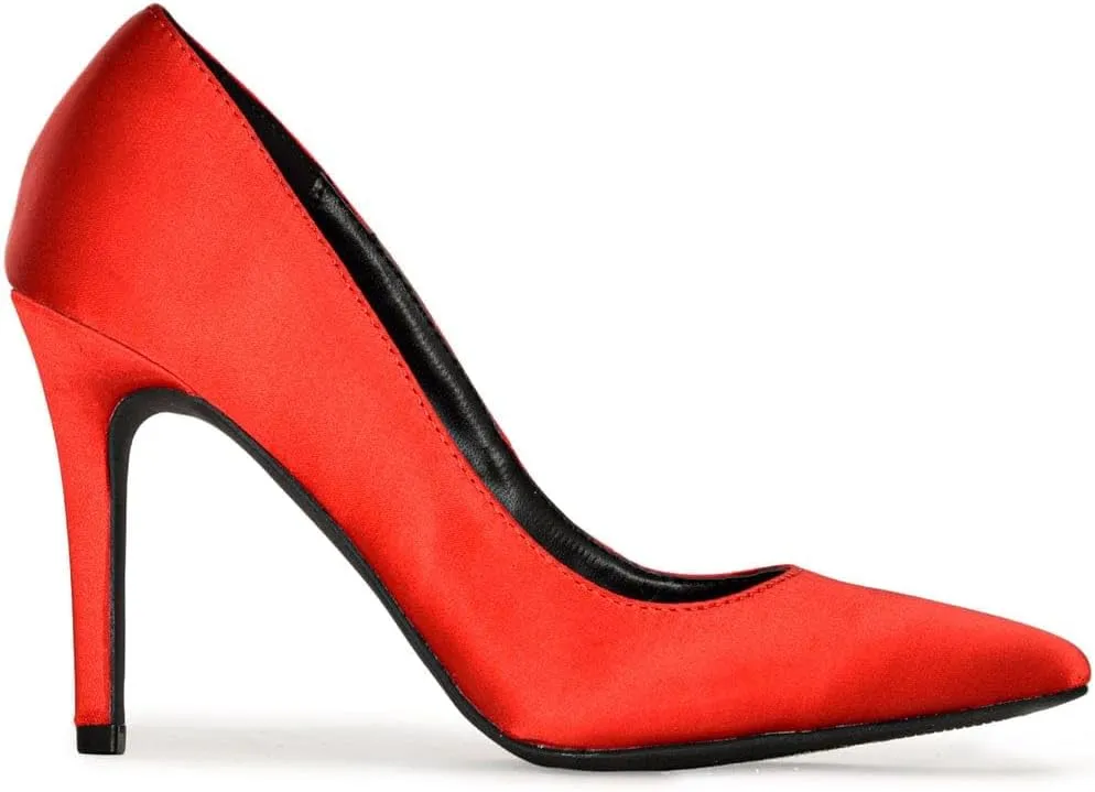 Wild Diva Trina-01 Womens Pointy Toe Dress High Stiletto Heel Pumps, Black