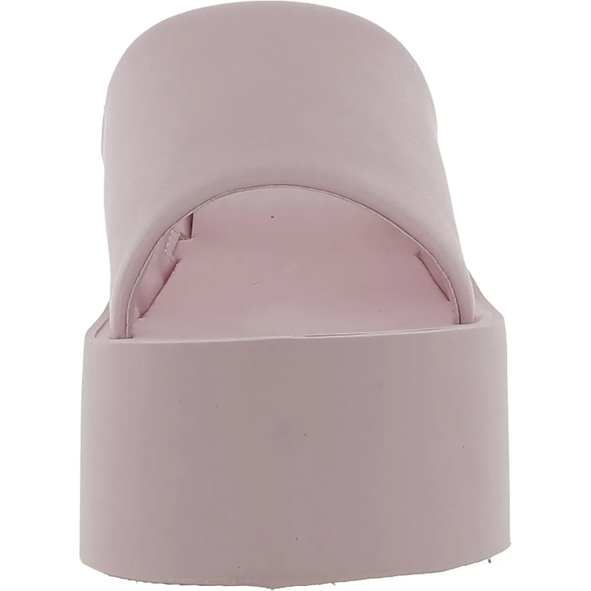Wild Pair Womens Nylaap Faux Leather Slip On Wedge Sandals Pink 8 Medium (B,M)