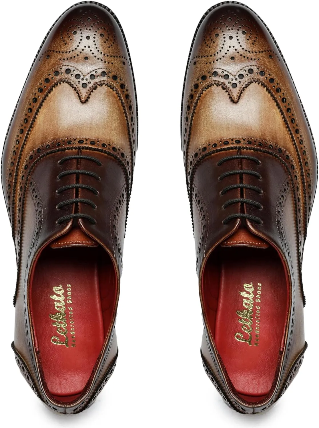 Wingtip Brogue Oxford Handcrafted Men's Genuine Leather Lace up Dress Shoes