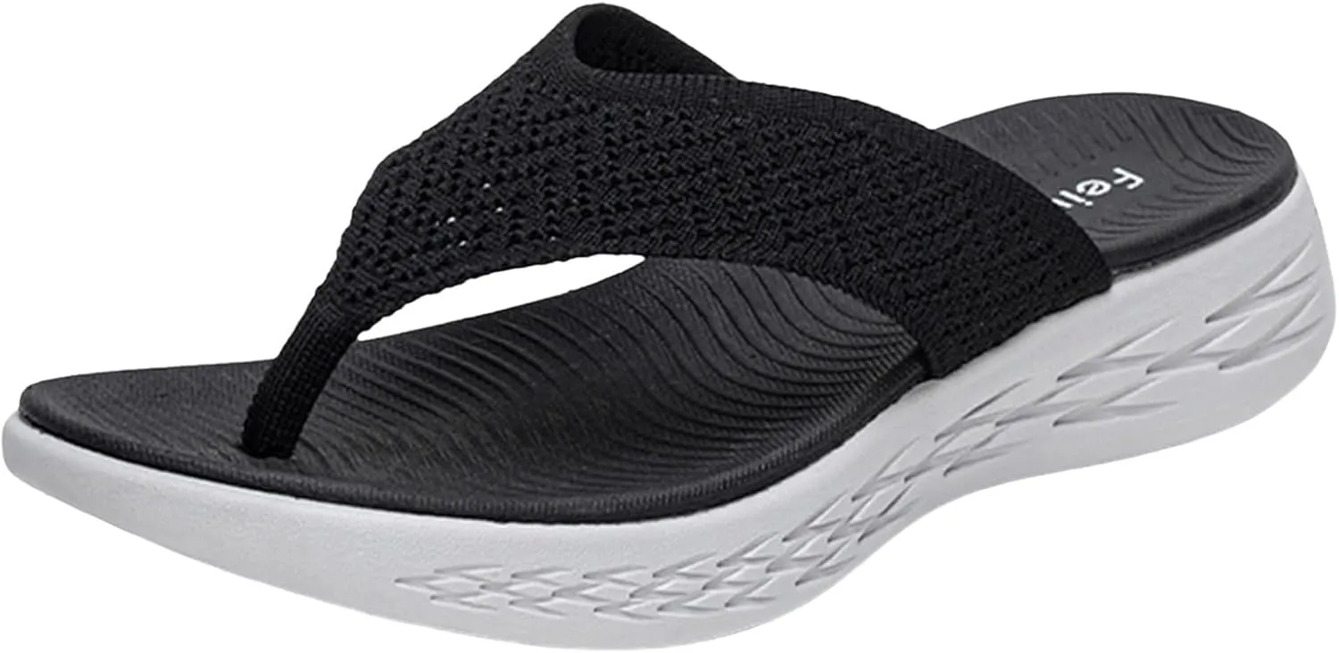 Women Shoes Wedge Thick Soled Flip Flops Fashionable Outdoor Beach Sandals Women Lime Glitter Thong Strap Sandals