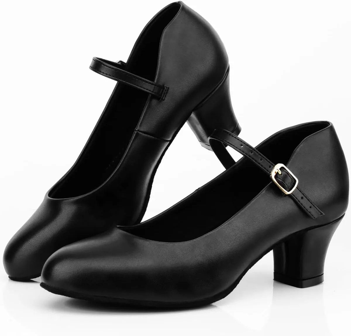 Womens Black Latin Salsa Character Shoes Ballroom Dance Heels Prom Wedding Shoes Dress Pump