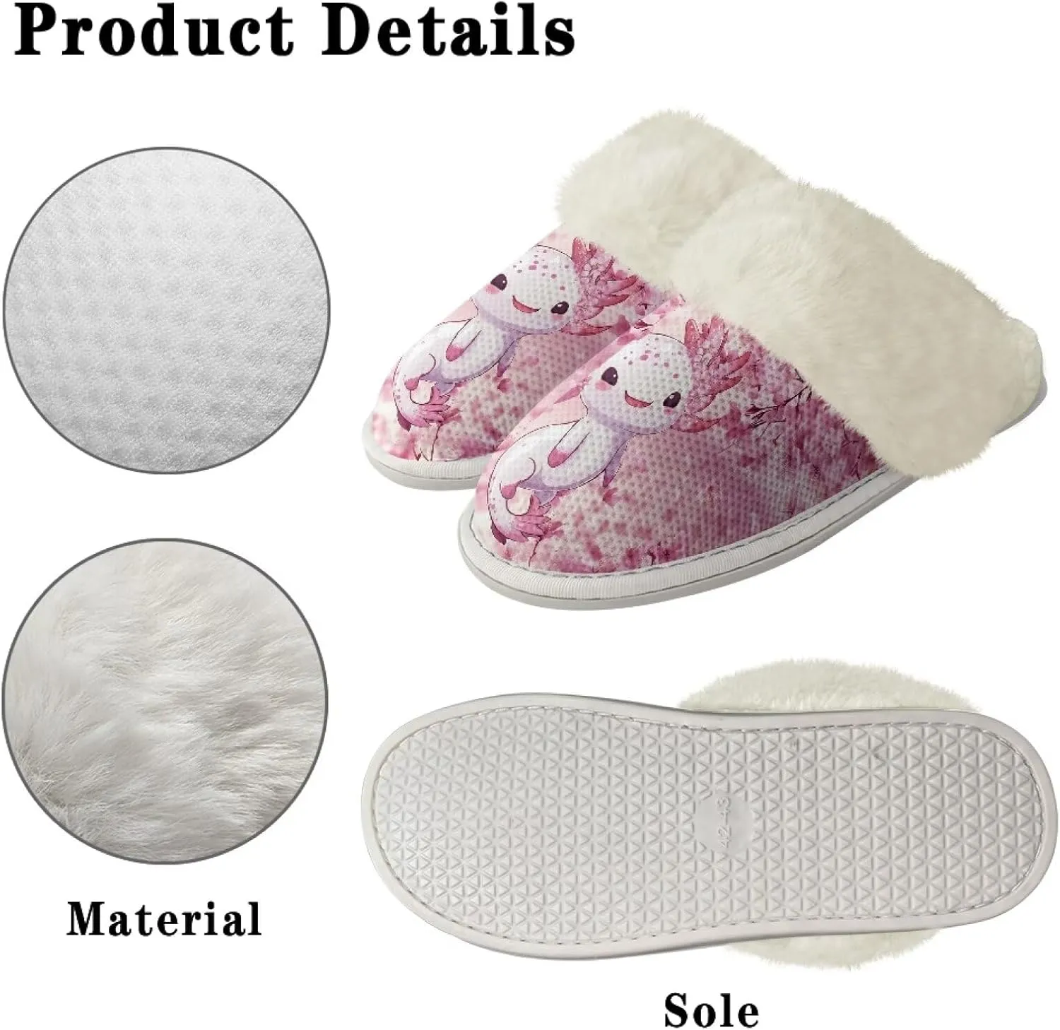 Womens Fuzzy Slippers with Warm Faux Fur Collar Bootie Slippers Comfortable Anti-Slip House Slippers Plush Lined Slide Sandal for All Seasons Shoes Winter House Shoes