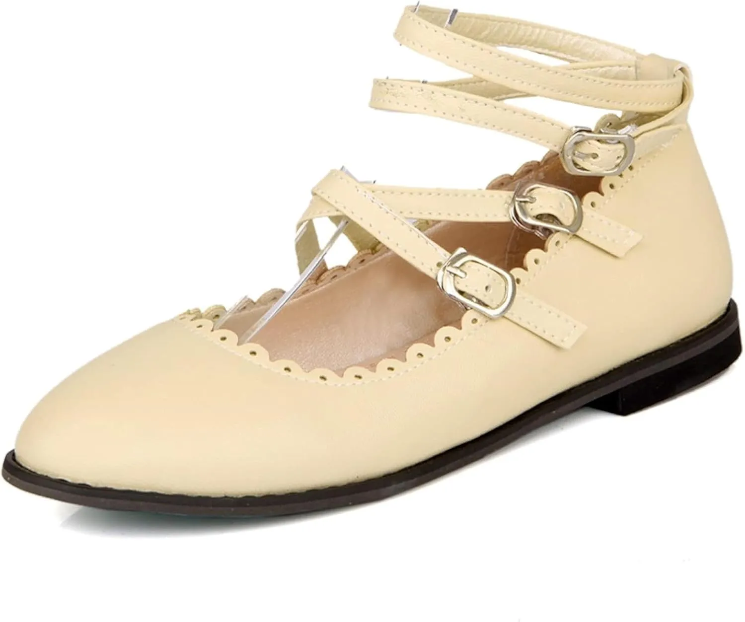 Women's Low Heeled High Heels, Round Toe Strap, Mary Janes Date Shoes