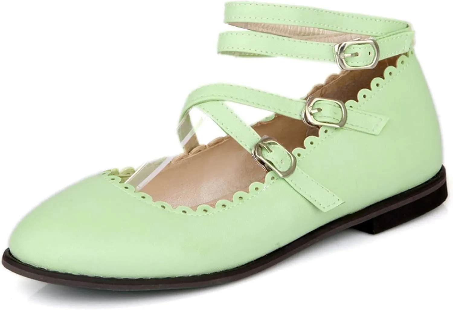 Women's Low Heeled High Heels, Round Toe Strap, Mary Janes Date Shoes