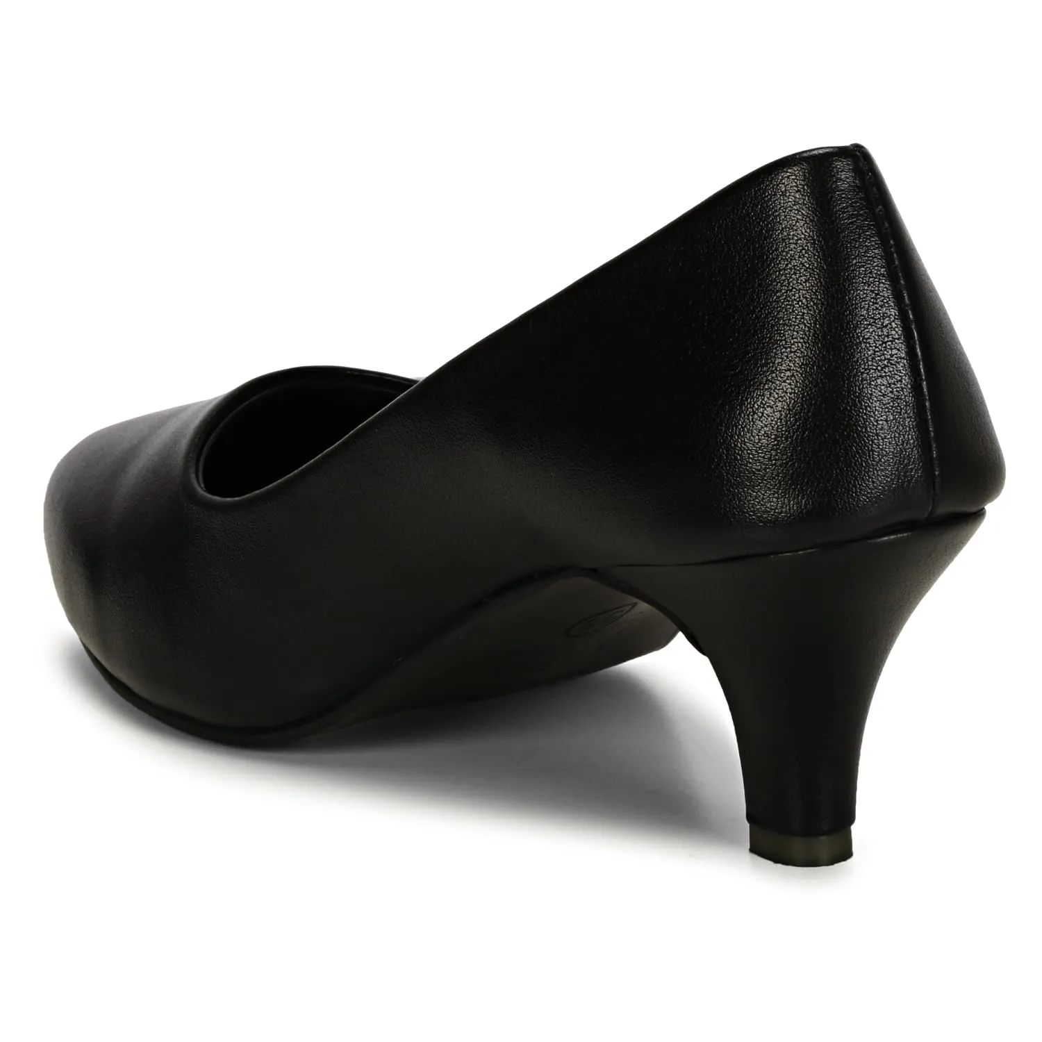 Women's Pointed-Toe Kitten Heel Pumps | Closed-Toe Slip-On Dress Shoes with Cushioned Insole | Pump Heeled for Dressy Casual, Office, Weddings, Party Pumps Shoe (6, Black)