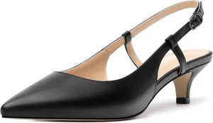 Women's Pumps, Pointed Toe Ankle Strap Heels Shoes for Women Fashion Solid Buckle Kitten Heel Pump