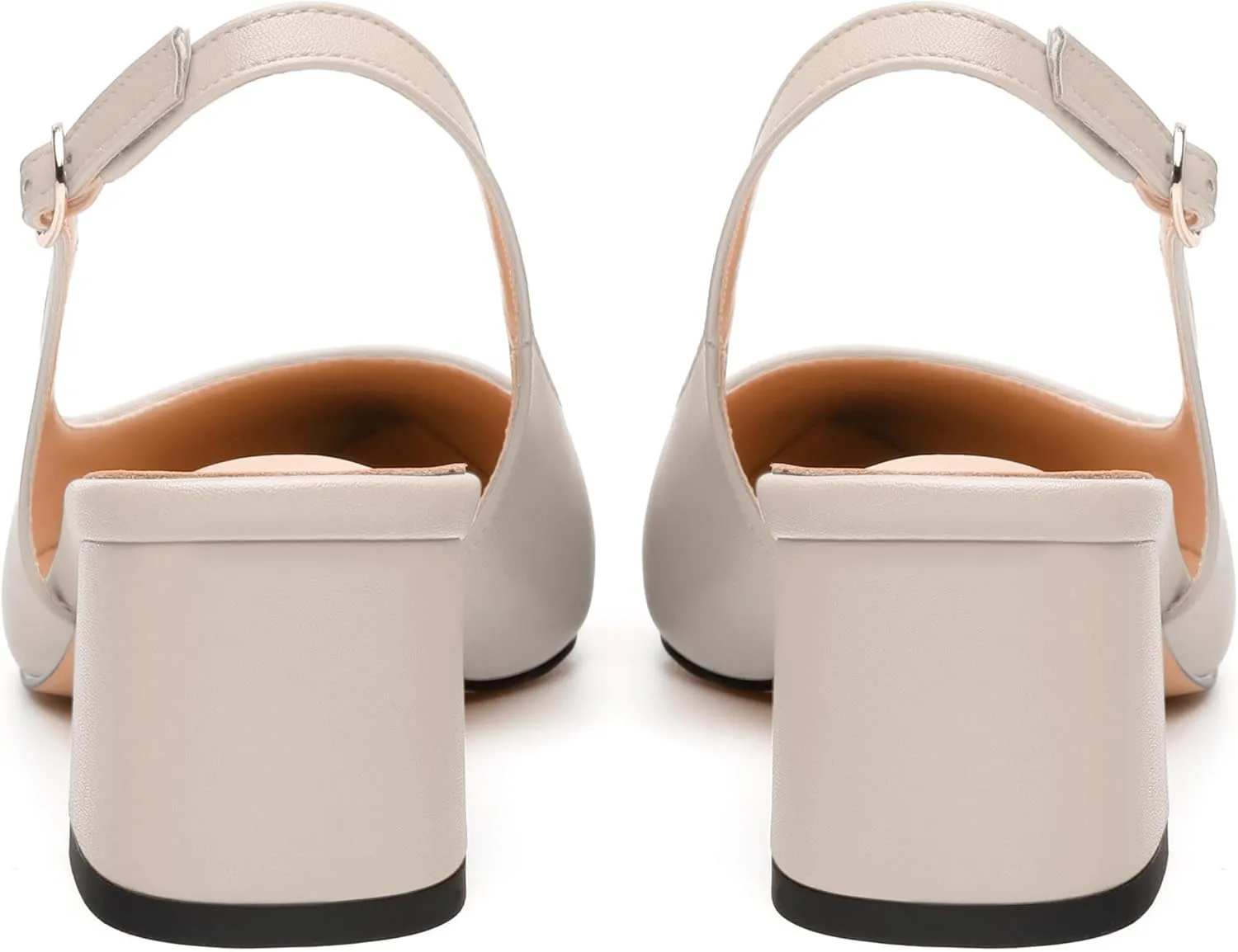 Womens Slingback Pumps, Pointed Toe Mid Chunky Heel Pump Shoes for Women, Leather Insole Comfort Daily Pumps 2"