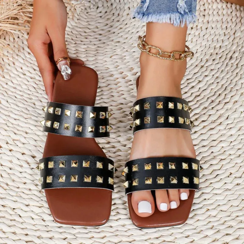 Women's Studded Sandal with Two Straps