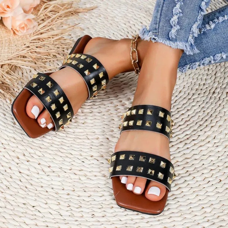 Women's Studded Sandal with Two Straps