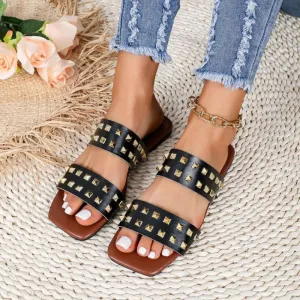 Women's Studded Sandal with Two Straps