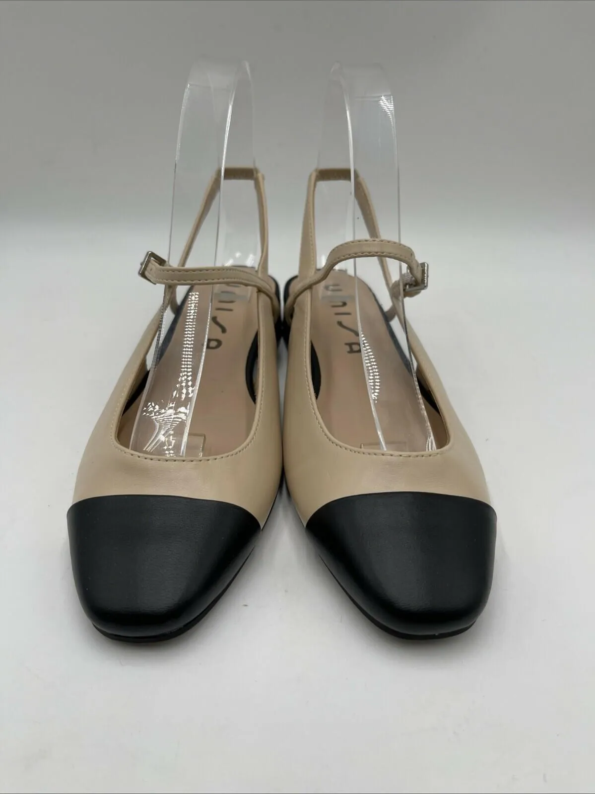 Women's Unisa Sadria Pumps Beige/Black Size 7.5M - Like New