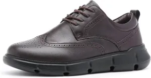 XPACS Men's Orthopedic Leather Dress Walking Shoes: Comfortable Arch Support Orthotic Plantar Fasciitis Business Formal Oxford, Flat Feet Casual Tennis Working Shoes for Foot and Heel Pain Relief