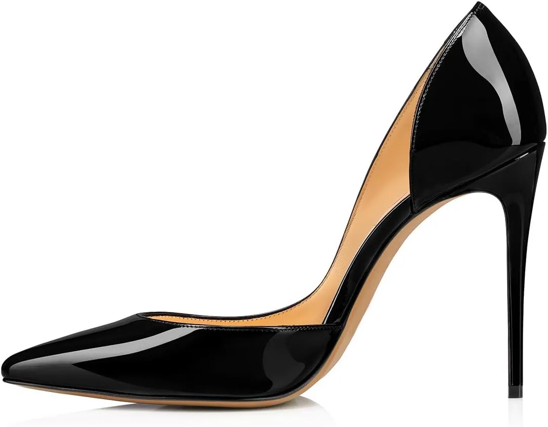 XYD Women Sexy High Heel Pumps Formal Event Closed Pointy Toe Slip-on D'Orsay Dress Office Shoes