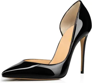 XYD Women Sexy High Heel Pumps Formal Event Closed Pointy Toe Slip-on D'Orsay Dress Office Shoes