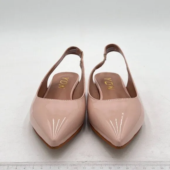 YDN Women's Pointed Toe Slingback Ballet Flats Low Heel Slide Sandals Comfortabl