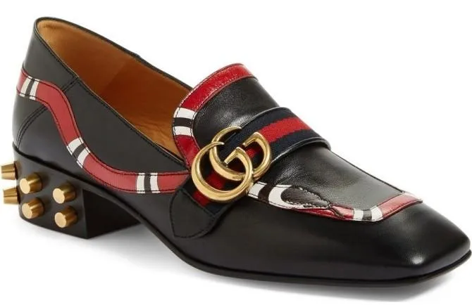 Yoko Snake-Appliqu̩ Leather Loafers