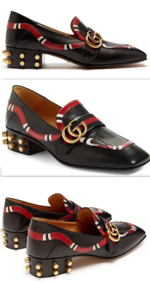 Yoko Snake-Appliqu̩ Leather Loafers