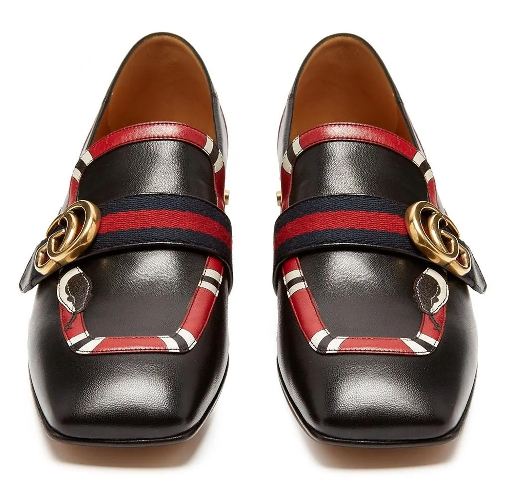 Yoko Snake-Appliqu̩ Leather Loafers