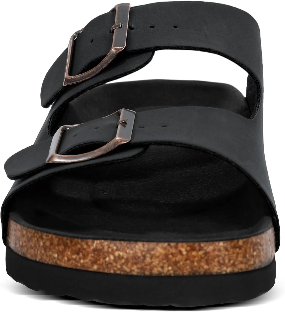 YZ Women's Cork Footbed Sandals Open Toe Slippers Adjustable Buckle Flat Sandals   Comfort Slip-On Shoes